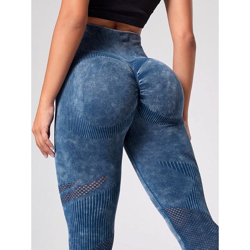 ZASUWA Female Denim Scrunch Bum Quick-dry Seamless Leggings