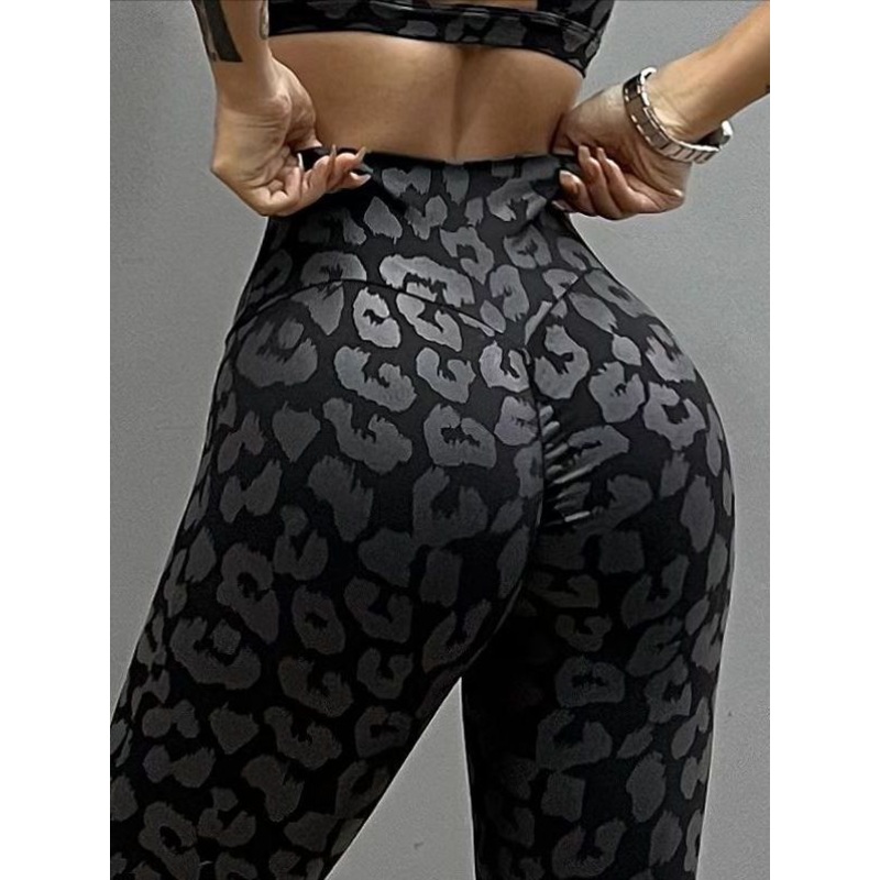 ZASUWA Female Leopard Print Scrunch Bum Quick-dry Booty Leggings