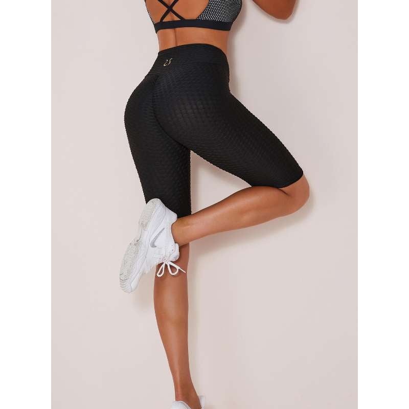 ZASUWA Female Ruched Butt Lifting Textured Spandex Gym Booty Shorts