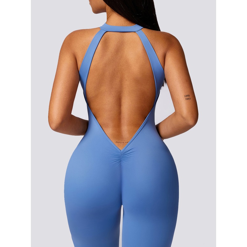 ZASUWA Female Sexy Backless Scrunch Bum Jumpsuit