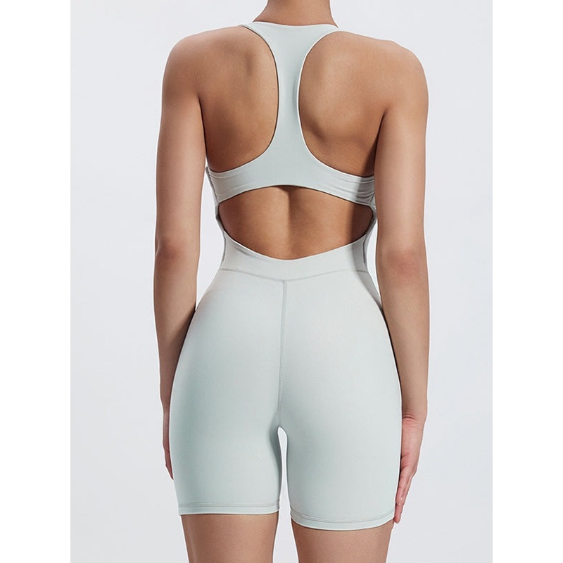 ZASUWA Female Sexy Cutout Zipper Booty Romper