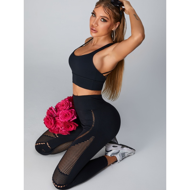 ZASUWA Female Sexy Fishnet Quick-dry Cross Back Tracksuit
