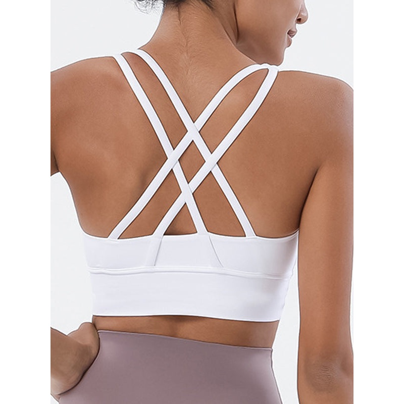 ZASUWA Female U Collar Cross Back Quick Dry Seamless Sports Bras