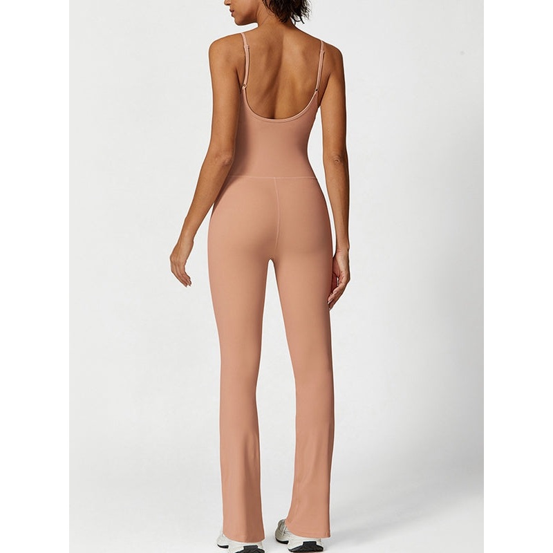 ZASUWA Female U Collar Flare Jumpsuits