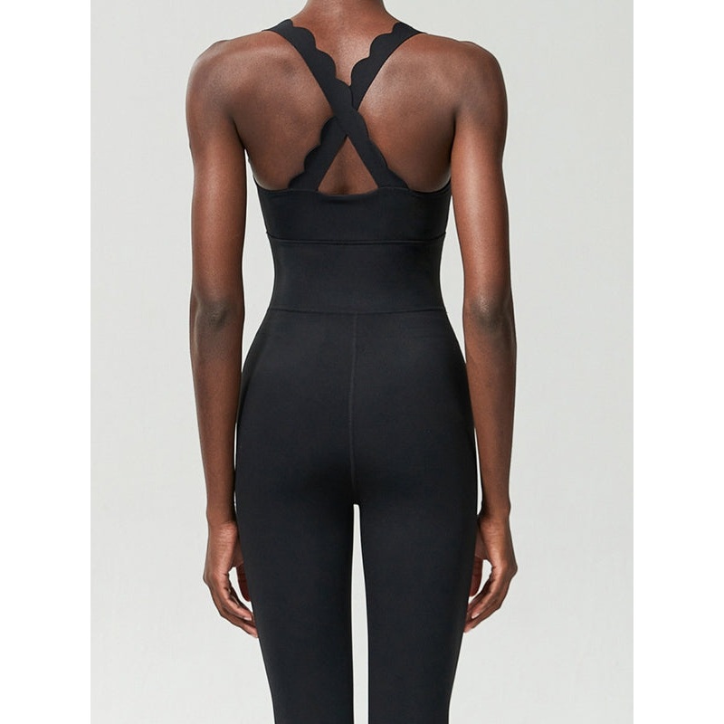 ZASUWA Female Cloud Edge Cross Back Jumpsuit
