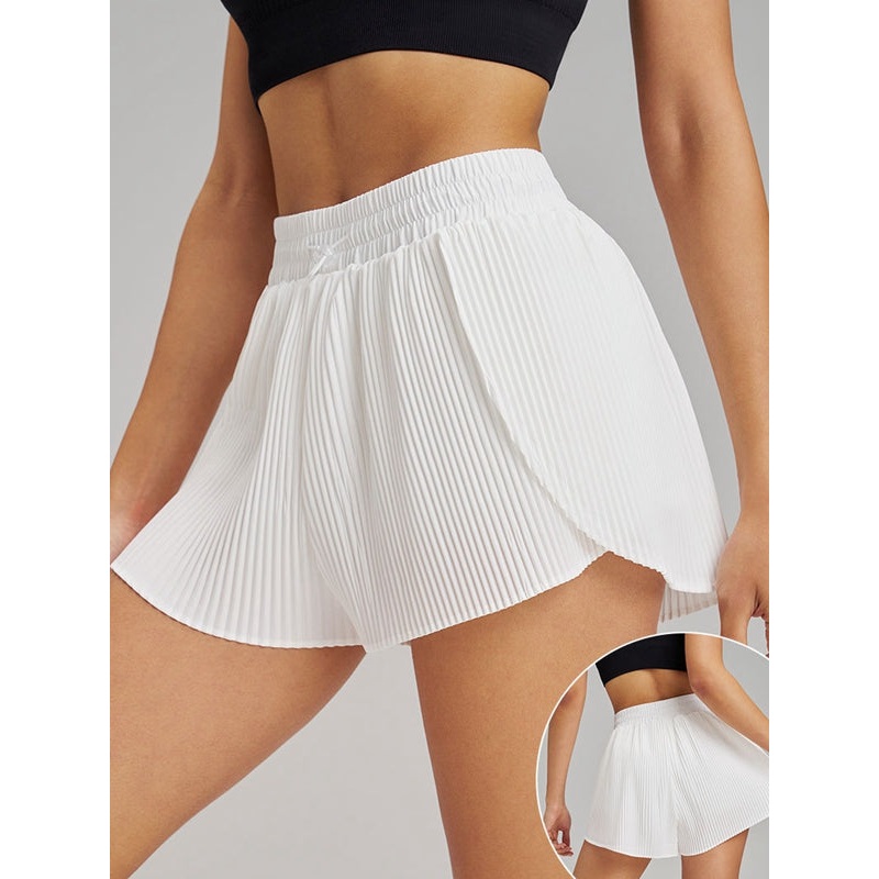 ZASUWA Female Pleated Pocket Quick Dry 2 in 1 Tennis Shorts