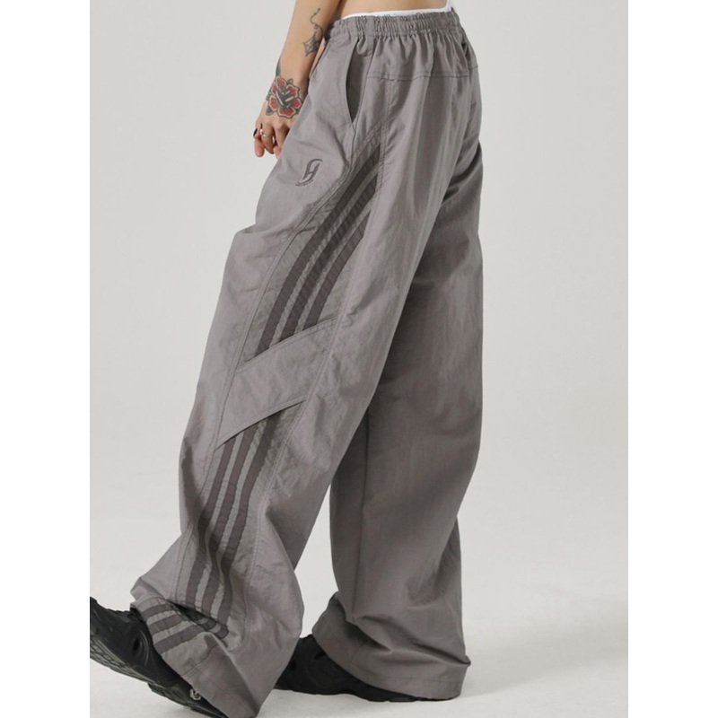 ZASUWA Female Pocket Casual Cargo Quick Dry Stripe Pants