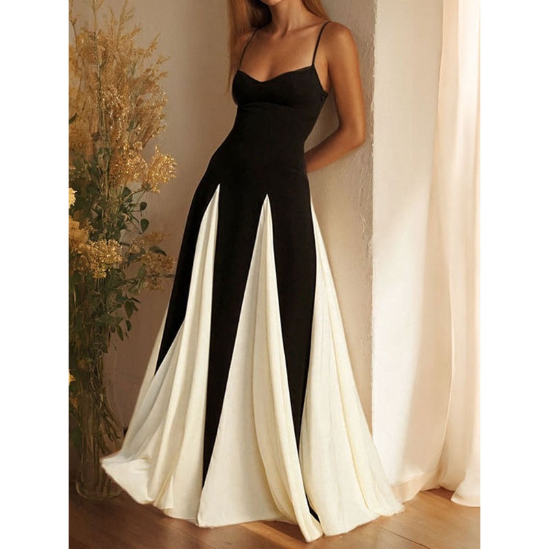 ZASUWA Female Sexy Contrast Color Mesh Without Bikini Set Cover Up Dress