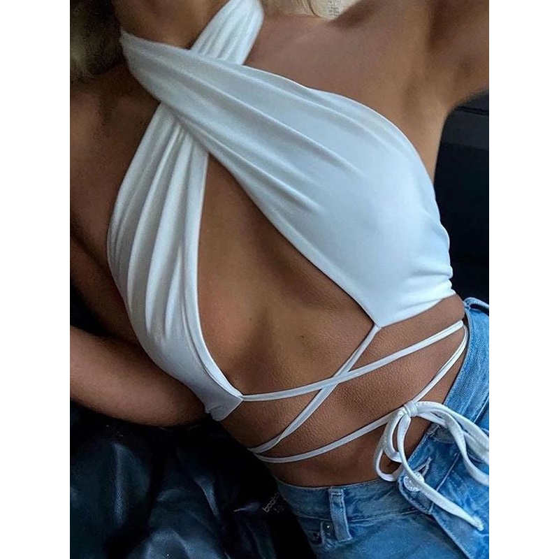 ZASUWA Female Sexy Cross Lift Lace-up Sports Bras