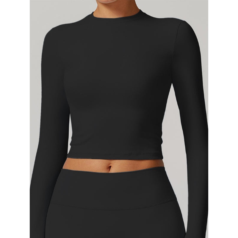 ZASUWA Female Solid Color Quick Dry Elastic Tight Long Sleeves