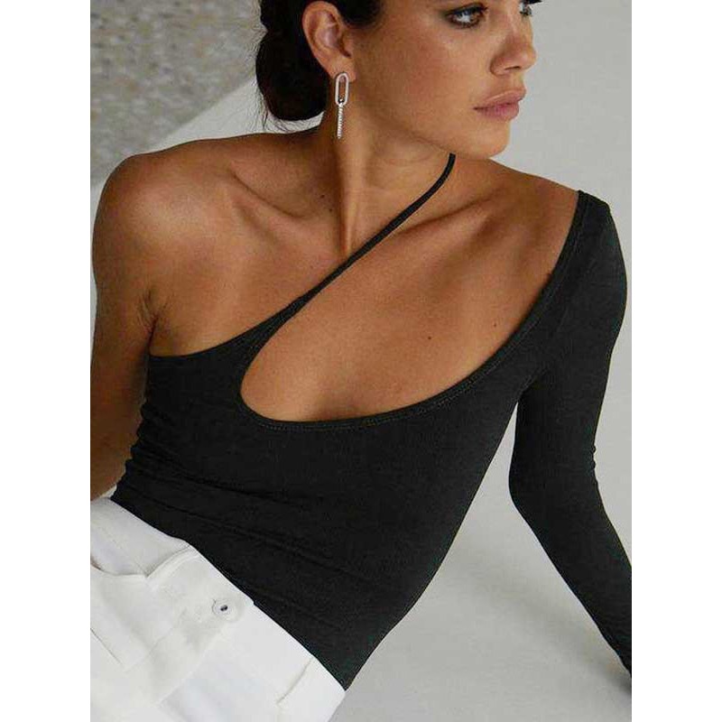 ZASUWA Female Solid Color Tailoring Elastic Tight Long Sleeves
