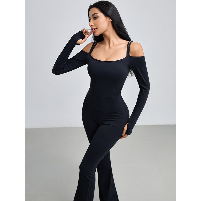 ZASUWA Female U Collar Scrunch Bum Elastic Tight Jumpsuit