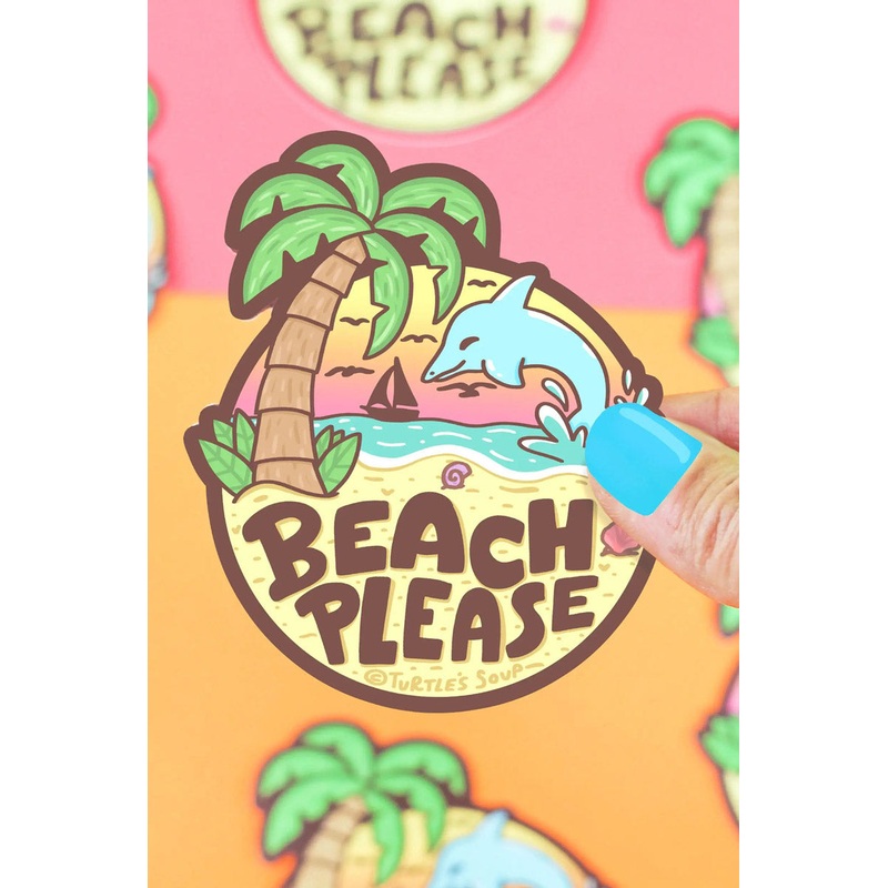 Beach Please Sticker