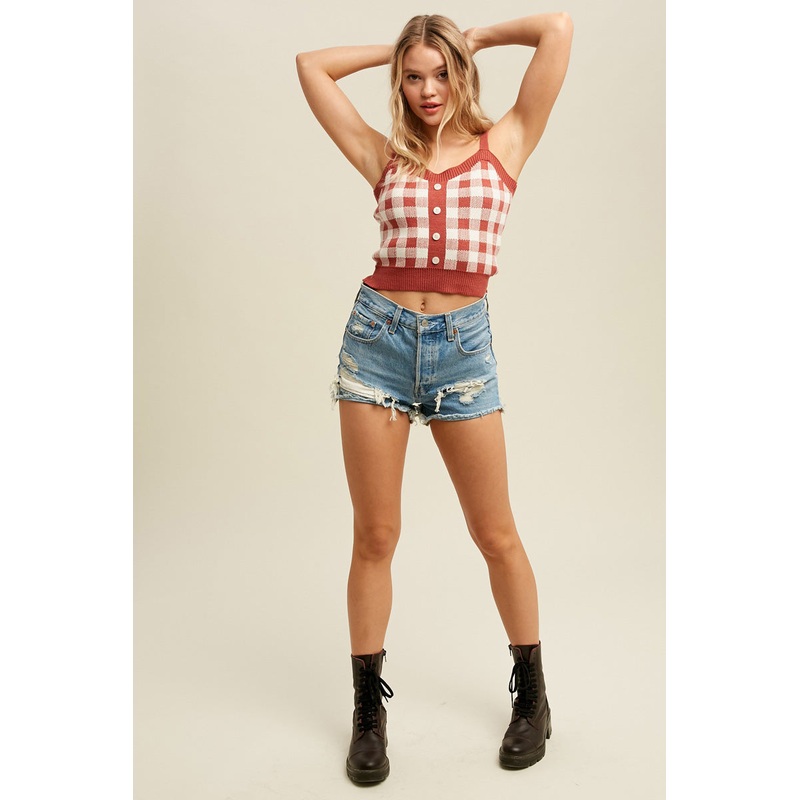 Gingham Sweater Tank