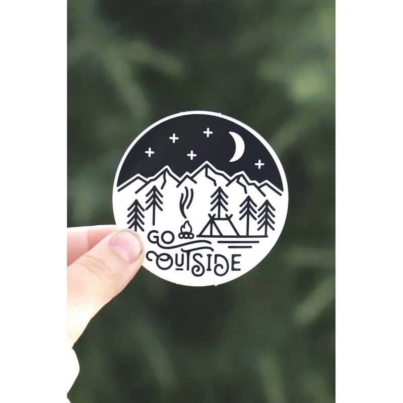 Go Outside Moon Sticker