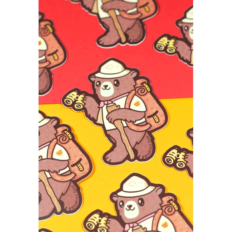 Hiking Bear Sticker