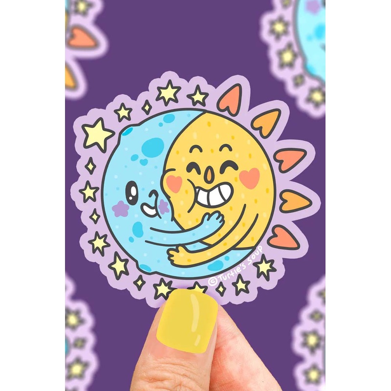 Moon and Sun Hugs Sticker