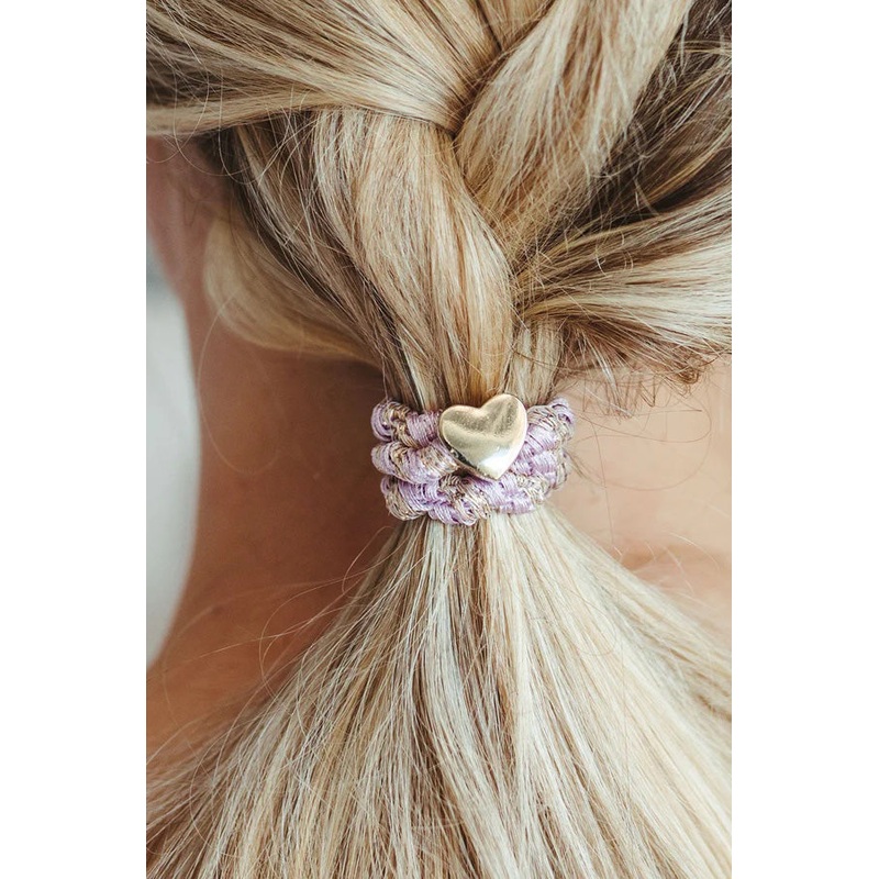 Woven Gold Heart Hair Tie