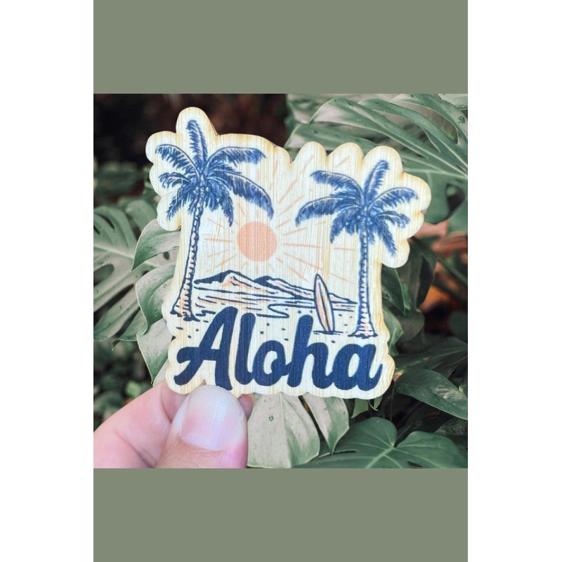 Aloha Beach Bamboo Sticker