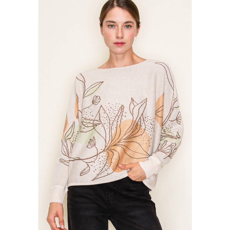 Floral Scene Sweater
