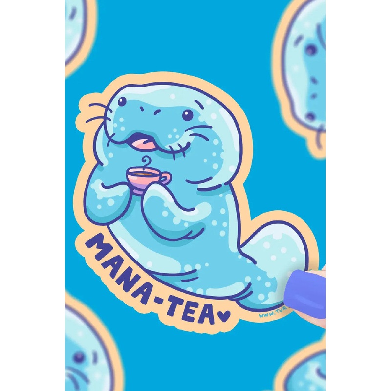 Manatee Tea Sticker