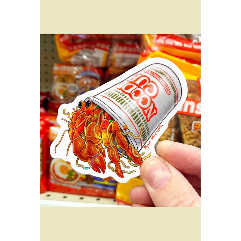 Ramen Hermit Crab Holo Sticker