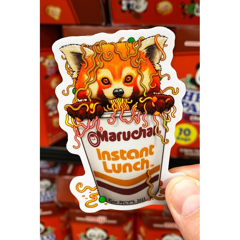 Ramen Red Panda Holo Sticker