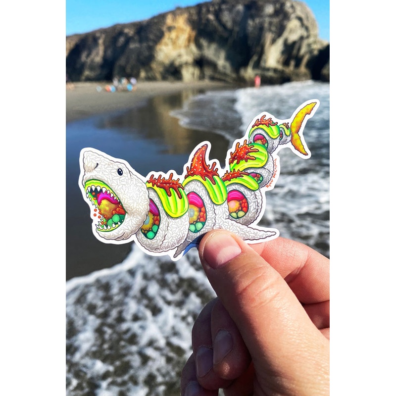 Spicy Shark Roll Holo Sticker