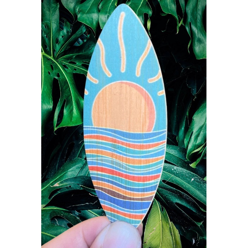 Sunset Surfboard Bamboo Sticker