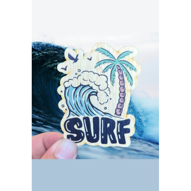 Surf Beach Bamboo Sticker
