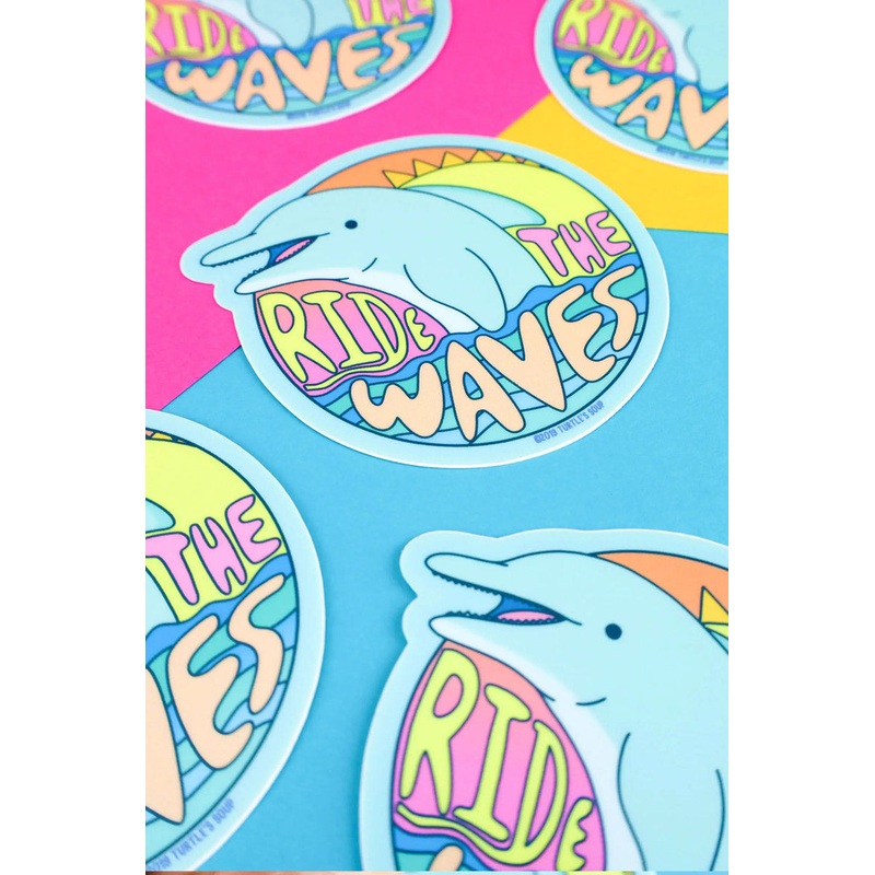 Ride the Waves Sticker