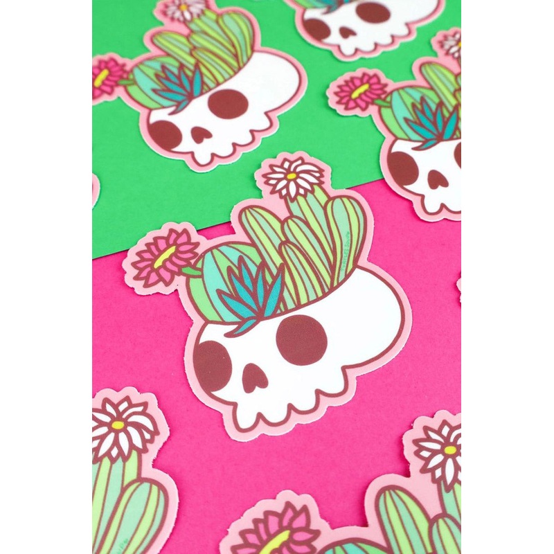 Flowering Skull Planter Sticker