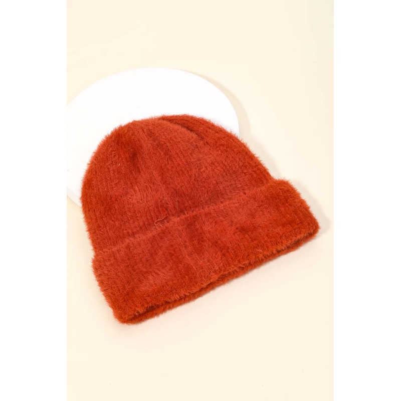 Fuzzy Ribbed Beanie