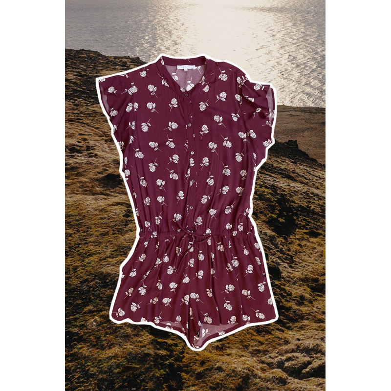 Fall Flower Print Romper