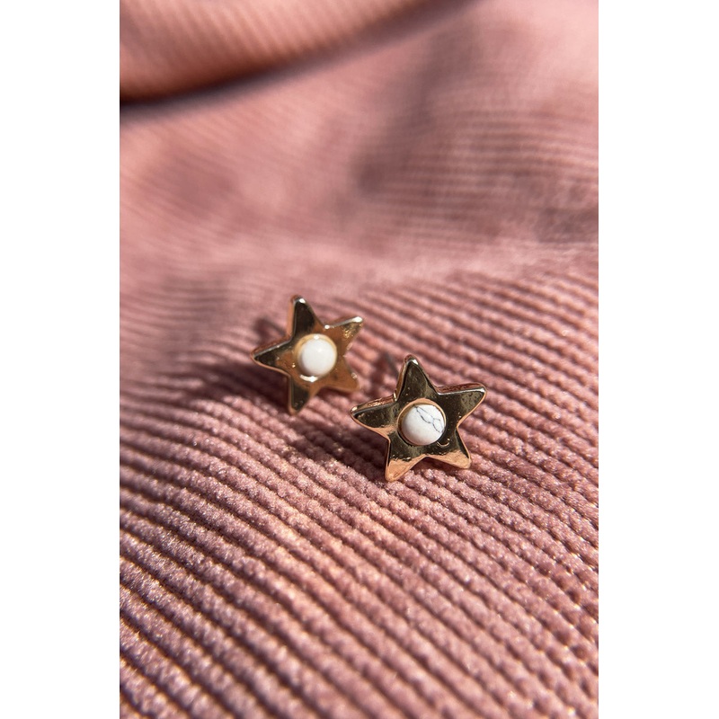 Stone Star Earrings