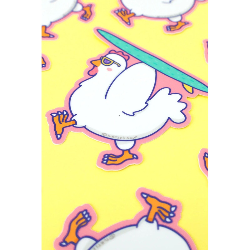 Surfin Chicken Sticker