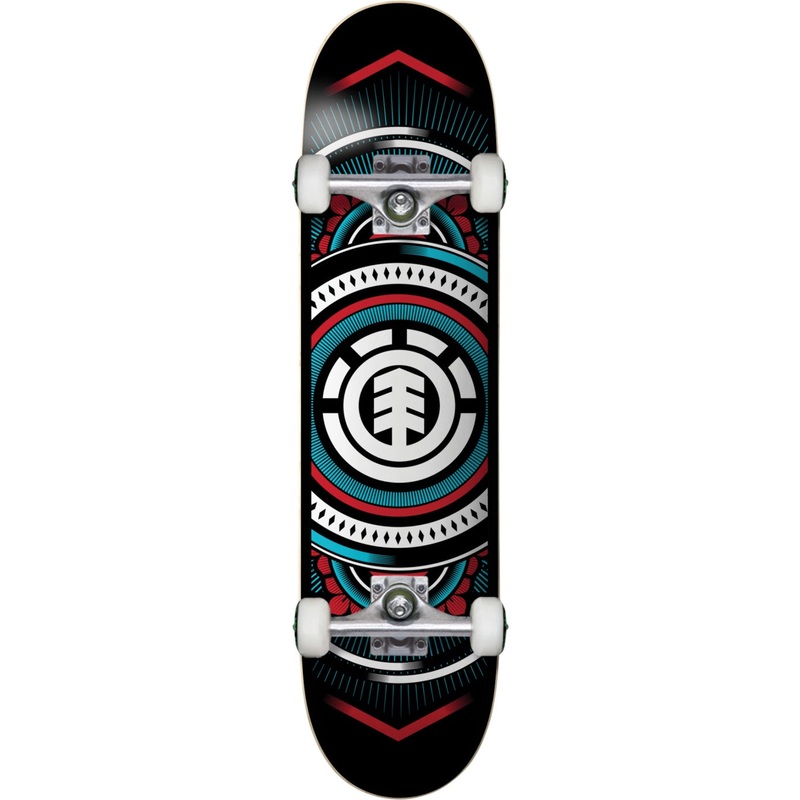 Hatched Red Blue Complete Skateboard