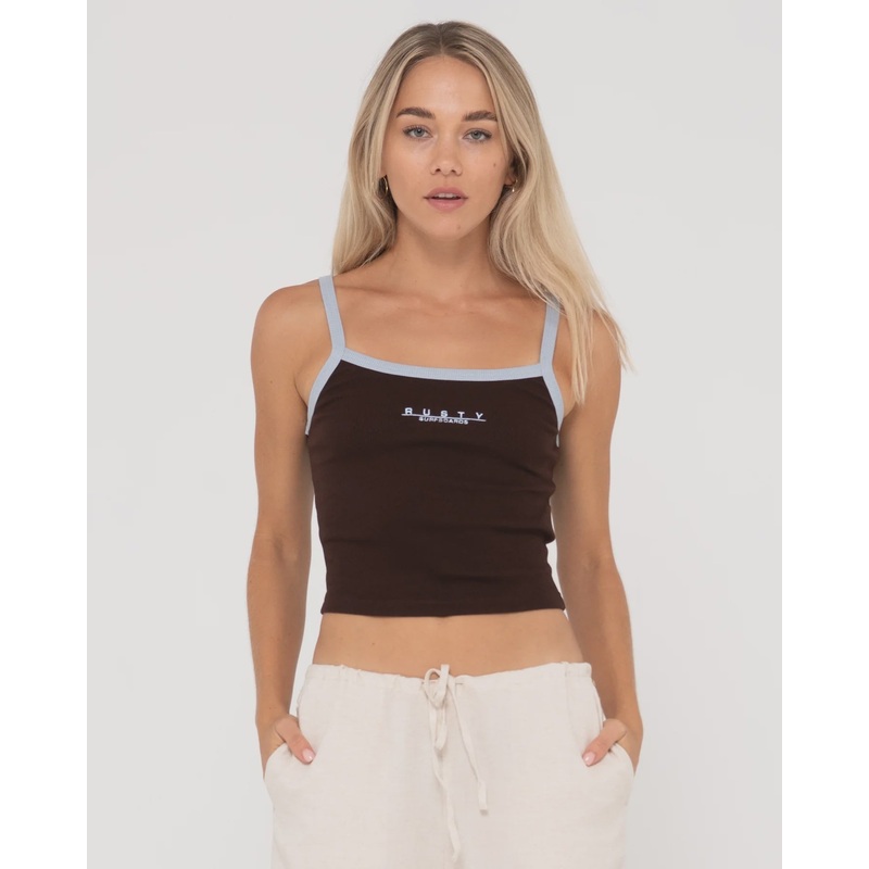 Short Cut Ribbed Tank Top
