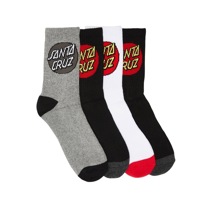 Boys Classic Dot 4 Pack Crew Socks 2-8