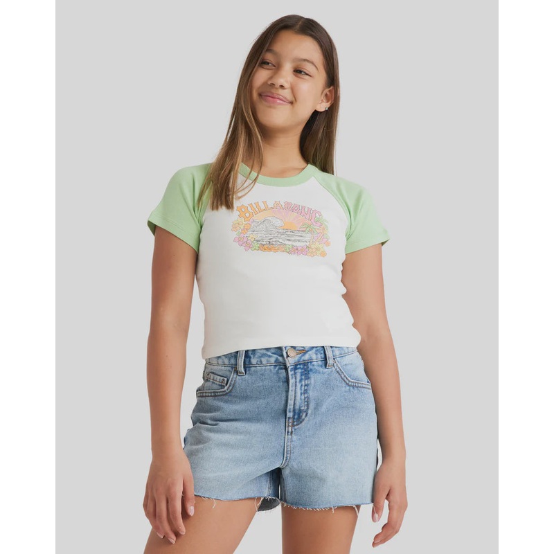 Girls 6-14 Tropical Views Raglan T-Shirt