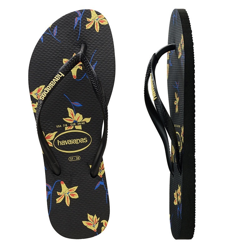 Slim Floral Black