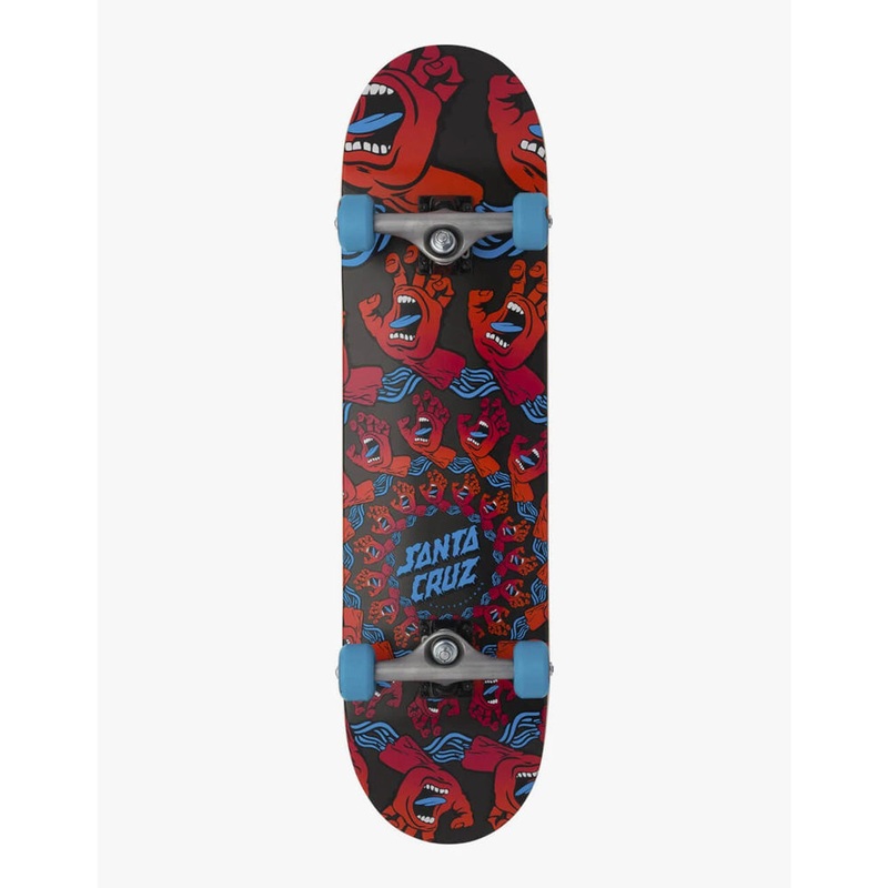 Santa Cruz Mandala Hand 8" Complete Skateboard - Red Blue