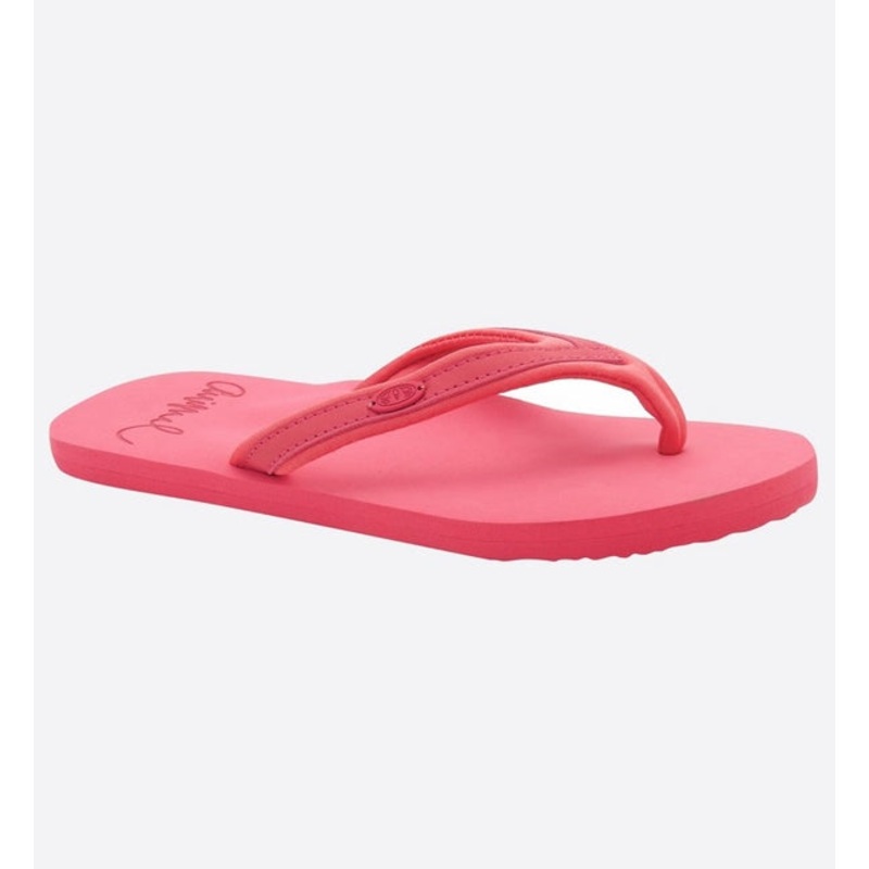 Animal Womens Swish Slim Block Flip Flops  - Calypso Coral Red