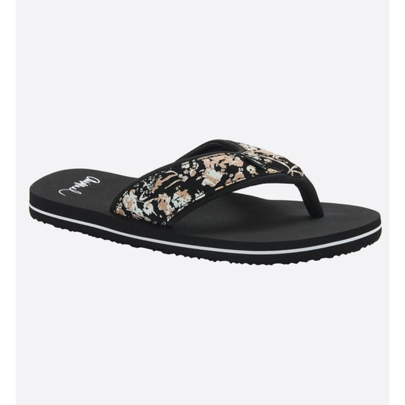 Animal Womens Swish Upper AOP Flip Flops  - Black