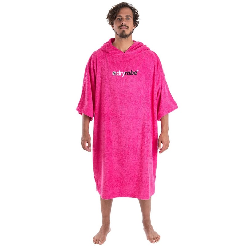 Dry Robe Short Sleeve Towel Robe Pink Large