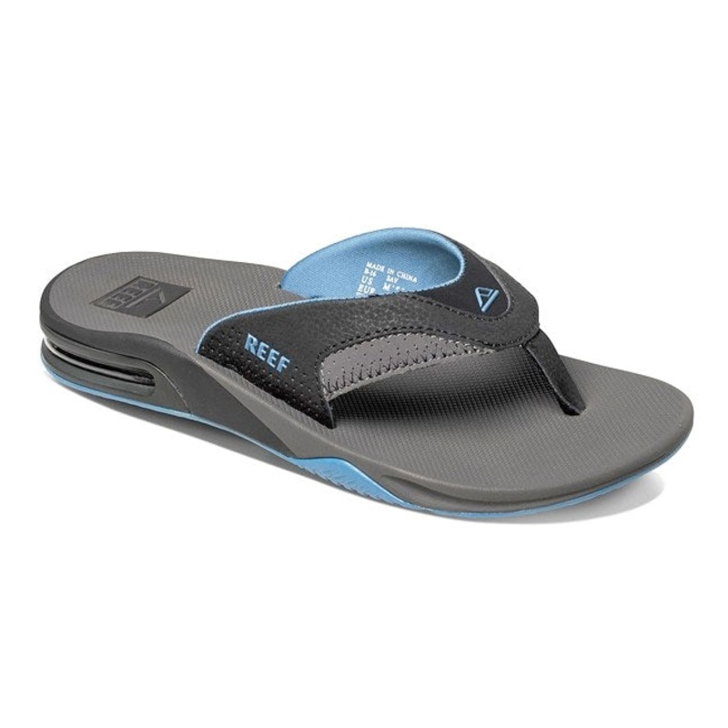 Reef Fanning Flip Flops  - Grey/Light Blue