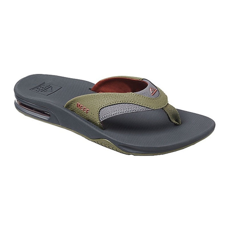Reef Fanning Flip Flops  - Olive/Rust