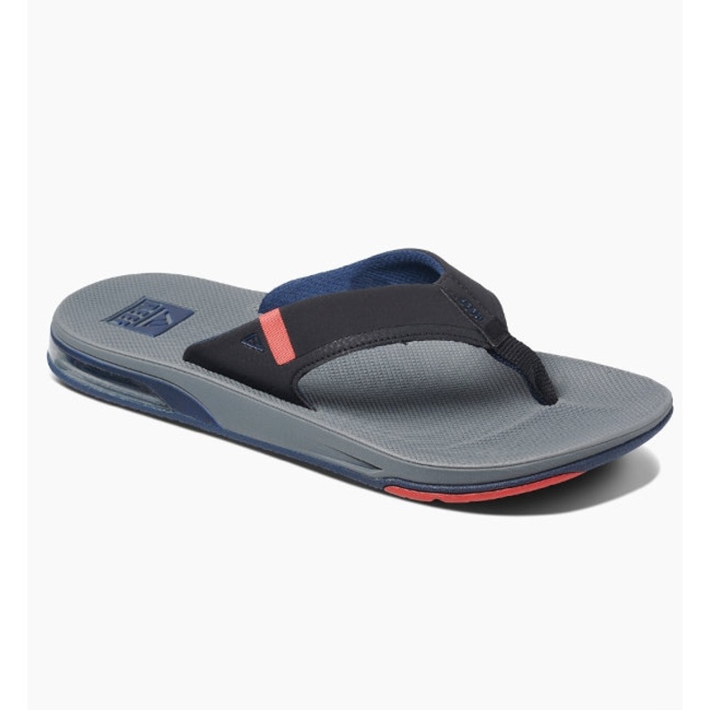 Reef Fanning Low Flip Flops  - Grey/Black/Red
