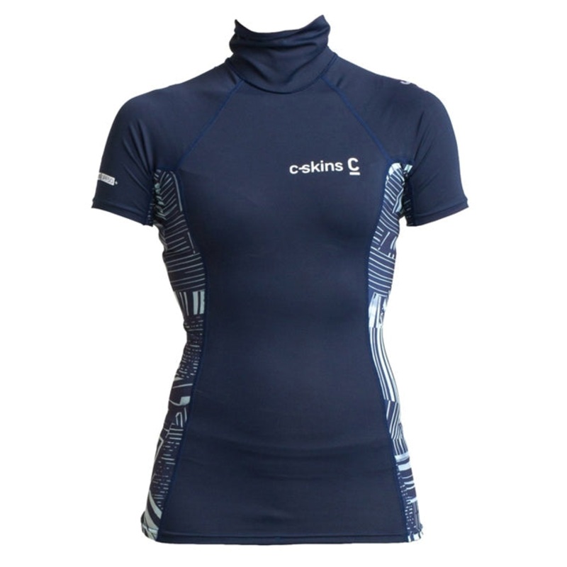 C Skins Womens UV Skins Short Sleeved Turtle Neck Rash Vest