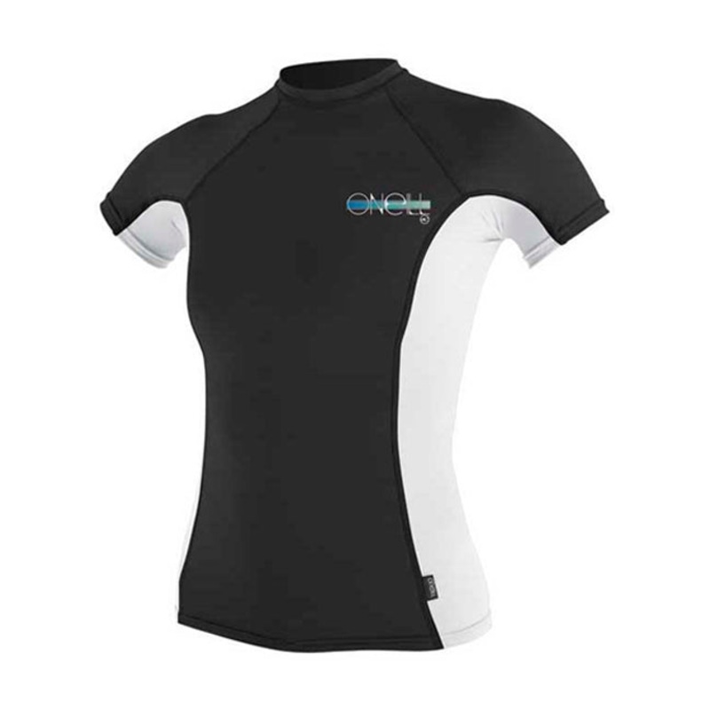 O'Neill Womens Skins Turtleneck Black White Rash Vest